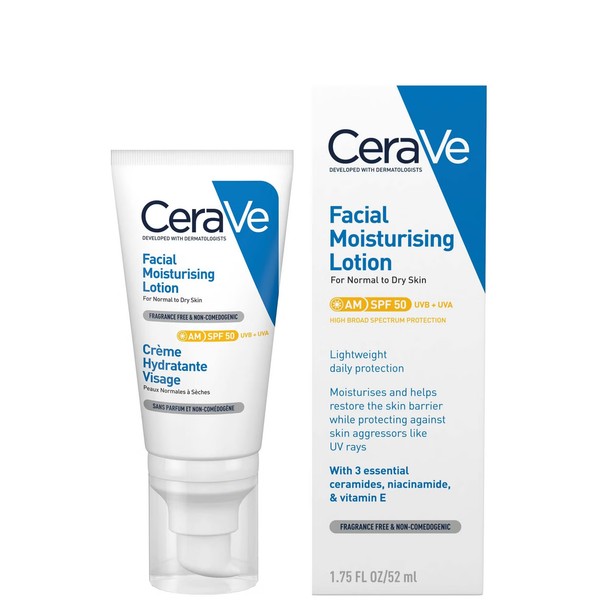 CeraVe AM Facial Moisturizer SPF50 Normal to Dry Skin 52ml