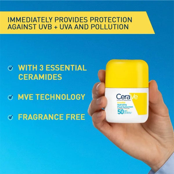 CeraVe Invisible fluid Sun Screen SPF50 50ml Normal to Dry Skin thumbnail 3