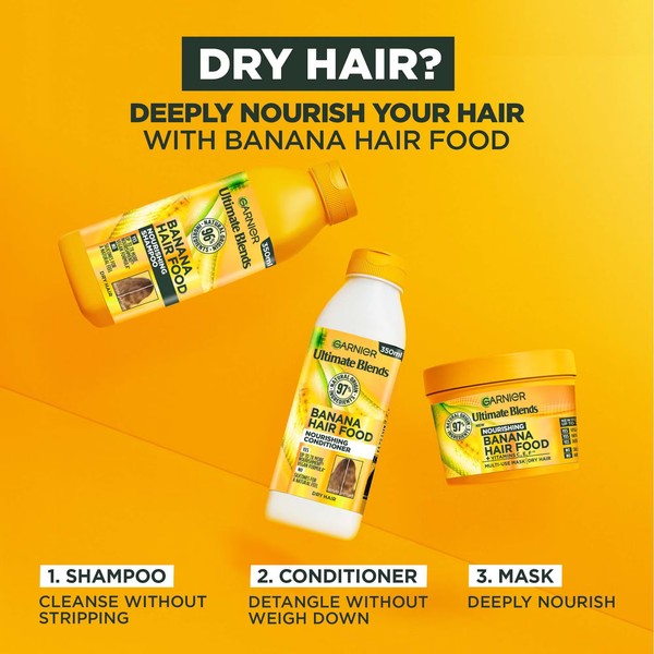 Garnier Ultimate Blends Hair Food Banana 3-in-1 Dry Hair Mask Treatment 390ml thumbnail 3